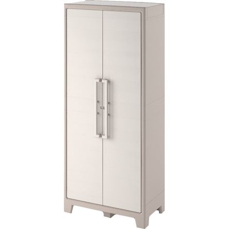 Armadio in Resina con 4 Ripiani Ribaltabili Regolabili Sabbia Beige Gulliver Keter