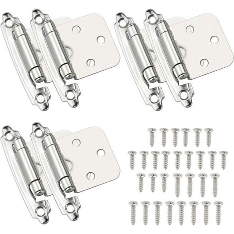 Charnières 6 Pcs Charniere Porte Charnière à Fermeture Automatique Matériau en Acier Laminé à Froid Paumelle Ressort avec Amortisseur pour Porte Placard Armoire à Chaussures Bibliothèque Cave à Vin (1/5)