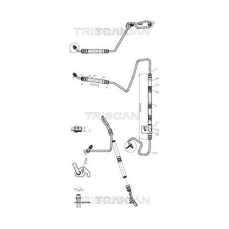 Tuyau hydraulique, direction TRISCAN 8516 16023 FORD 1073481 1085066 1089722