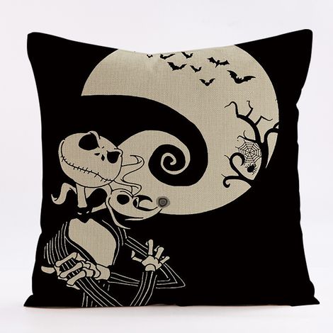 Set mit 4 Halloween-Kissenbezügen, lustige Kissenbezüge, Kürbis-Sofakissenbezug (45x45 cm)