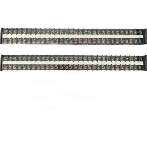 Barrière de câbles double rangée 20A 660V, lot de 2 borniers à vis avec capot anti-poussière, sécurité optimale pour connexions polyvalentes (1/5)