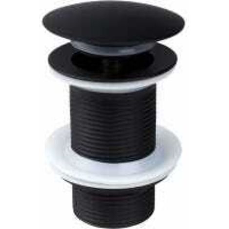 Black Basin Waste without Overflow, Universal Pop-Up Basin Waste, Anti-Blocking, Corrosion Resistant, Automatic Brass Drain Plug (1/4)