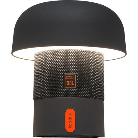 Kooduu Sensa Play Mini, lampada da tavolo con altoparlante Bluetooth, sound by JBL, LED dimmerabile, IP53, ricarica USB-C, antracite