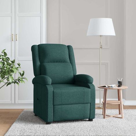 vidaXL Recliner Chair Dark Green Fabric (1/5)