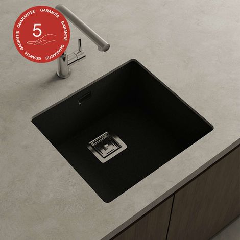 Cuve sous plan POALGI, ZIE 181, Granit, Noir Basalt, 50 cm, 1 bac (1/4)