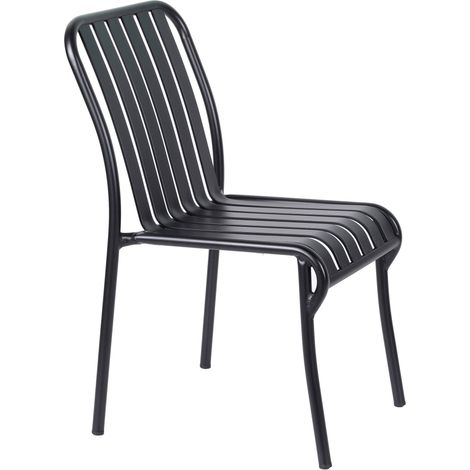 Chaise design de terrasse en aluminium noire (1/5)