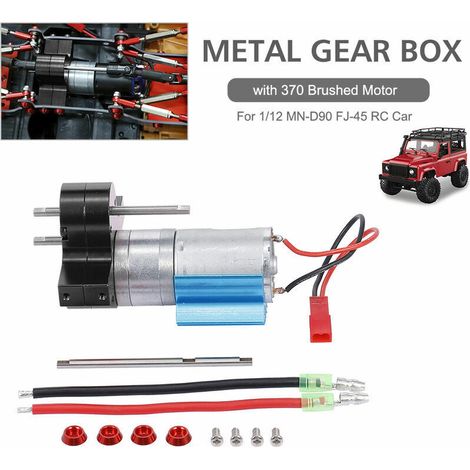 Remplacement pour 1/12 MND90 FJ45 Boite de vitesses Boite de vitesses en metal 370 Moteur brosse Changement de vitesse Pieces de voiture RC, modele: Noir modele:Noir (1/5)