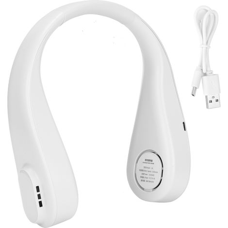 Ventilateur de cou sans pales, portable et rechargeable - Silencieux et léger pour le sport en extérieur - Blanc (1/5)