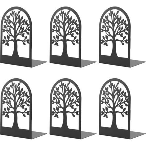 Pair Serre-livres en métal, étagères MSDADA résistantes aux rayures, idéales pour les bureaux, les écoles et les maisons, pour ranger livres, CD et documents. Convient pour un usage au bureau (3 paire (1/4)