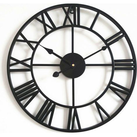 Große Wanduhr für die Inneneinrichtung, Vintage-Industrie-Wanduhr mit dickem Metallrahmen für Zuhause, Wohnzimmer, Büro, Bauernhaus (1/5)