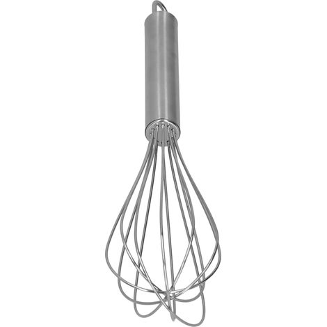 Fouet manuel en acier inoxydable à 6 fils, idéal pour la cuisine, le mélange et le fouettage à domicile (25 cm). (1/5)