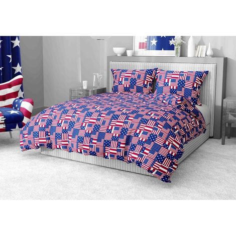 COPRIPIUMINO BANDIERE AMERICANE in morbida Microfibra AMERICA U.S.A Made in Italy Cm. 155X200
