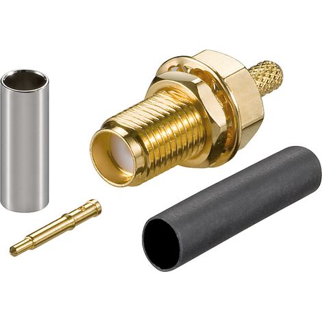 RP-SMA Crimpbuchse, für Koaxialkabel RG-174 und RG-316. Kabeltyp RG 174/RG 316