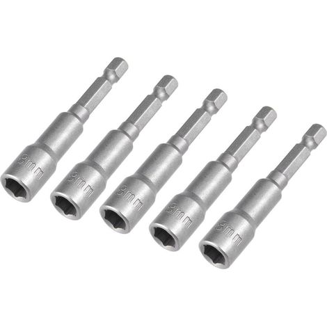 Lot de 5 douilles magnétiques de 8 mm - Pour perceuse ou visseuse sans fil - 65 mm de long (1/5)