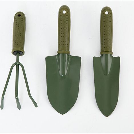 3-teiliges Gartenwerkzeug-Set: Blumenrechen, Pflanzwerkzeug für Gemüse und Blumen, kleine Schaufel, Gartenzubehör zum Graben, Umpflanzen und Jäten, Geschenkidee - Crezuo