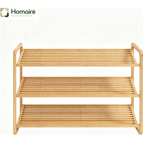 Naturschuhschrank aus Naturholz 76 x 33 x 50,8 cm HOMAIRE (1/5)