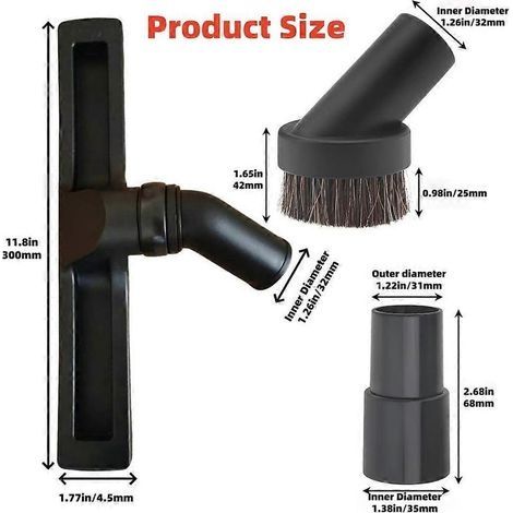 Brosse ronde à poussière en crin de cheval pour aspirateur Hoover/Eureka/Royal/Dirt Devil/Rabow Cleaner (1/5)