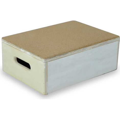 Marchepied en bois 10 cm - avec revêtement liège pour salle de bain ou dans la maison - Anti dérapant