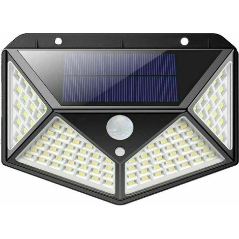 FARO 100 LED CON PANNELLO SOLARE E SENSORE DI MOVIMENTO FARETTO CREPUSCOLARE 147