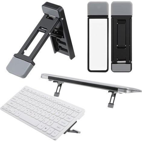 Supporto per tastiera portatile, supporto pieghevole per laptop, rialzo per tastiera autoadesivo, regolabile e compatibile con vari laptop, nero (1/5)