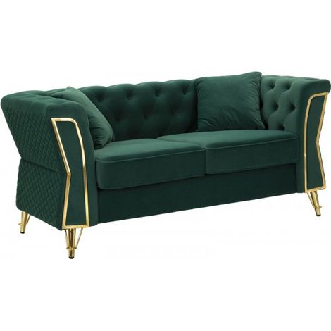 DIVANO EMY VERDE C/CUSCINI CM 162X83X76