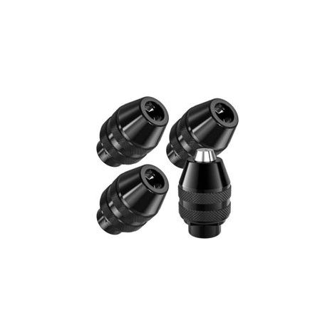 4 Pièces 4486 Mandrin pour Dremel, Mandrin de Perçage Sans Clé pour Changement Rapide 1/32 à 1/8, pour Dremel 4000,3000,400,398,395,300,200,285,8200,800 (1/4)