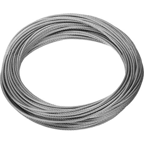 2,5mm 50ft (16m) Câble en acier inoxydable 304 Câble d'avion Câble d'avion 7 x 19 brins pour construction extérieure marine gréement pontage rambardes (1/5)