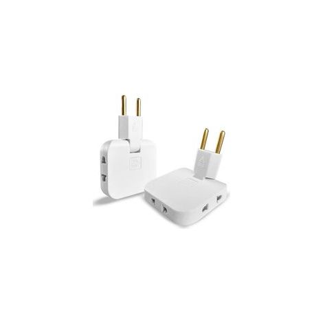 2x Multiprise Plate Derriere Meuble avec 3 Prises Prise Plate avec Connexion Pivotante 180º Prise Multiple 16A/250V Multiprise Extra Plate Multiprises (1/5)