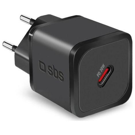 SBS TETRGAN1C30W Ladegerät für Mobilgeräte Kopfhörer, Laptop, Smartphone, Smartwatch, Tablette Schwarz AC Schnellladung Drinnen