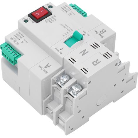 Commutateur Transfert Automatique Double Alimentation 2P Rail DIN Inverseur Électrique Rapide 220V AC (1/5)