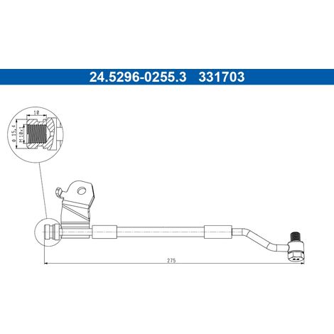 Flexible de frein ATE 24.5296-0255.3 HYUNDAI 58737-1J300