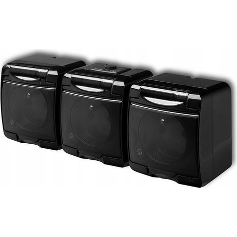 12GHE-3 TRIPLE ZOKET CON 3X(2P+Z) JUNIOR NEGRO