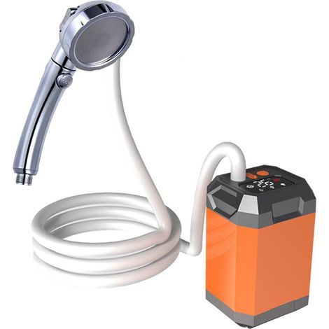 Kit de ducha para camping, ducha portátil para camping, bomba de ducha eléctrica recargable de 9000 mAh con pantalla inteligente de temperatura y presión de agua ajustable para uso en exteriores y sen (1/5)