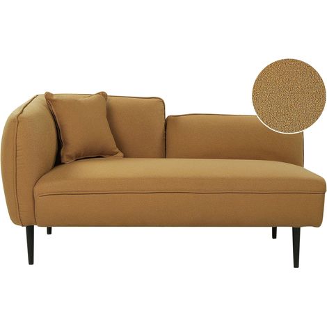 Left-Hand Chaise Lounge CHEVANNES Boucle Mustard