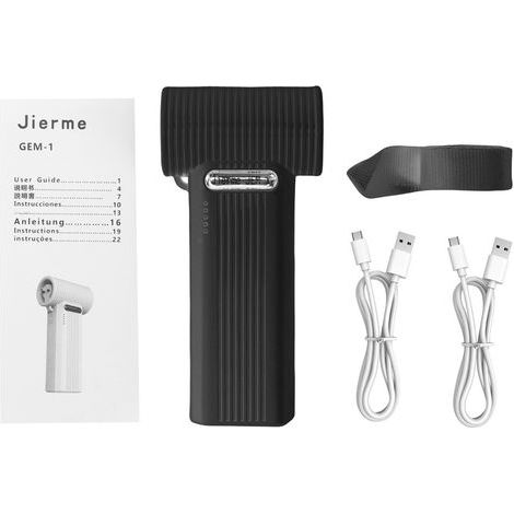 Sèche-cheveux ionique portable, purifie les cheveux, idéal pour les dortoirs et les bureaux. Rechargeable, antistatique, élimine la poussière. 12 V, noir (1/5)