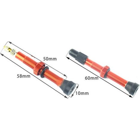 1 par de válvulas tubeless，repuestos para bicicletas，válvulas tubeless para bicicletas，válvulas Presta para bicicletas，60 mm，negro (1/4)
