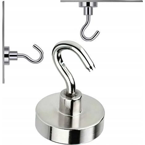 Imán de neodimio con gancho, soporte de 12x34 mm, potente, 1 unidad, capacidad de carga de 5 kg. (1/5)