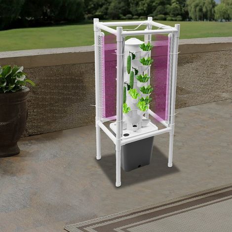 Kit de système de culture verticale Tower Garden Hydroponics, 30 pots pour jardinage d'intérieur, lampe de culture LED, herbes aromatiques, fruits et légumes, pompe à eau, germination en pépinière, pr (1/5)