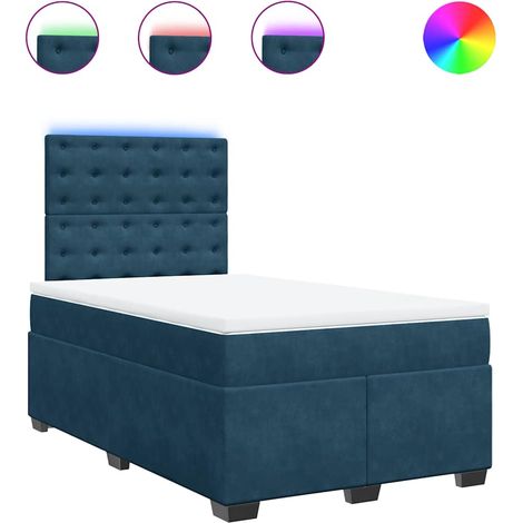 Maison Exclusive - Giroletto a Molle con Materasso Blu 120x190 cm in Velluto