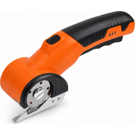 Ciseaux Électriques Rechargeables pour Tissu Cuir Orange Noir (1/5)