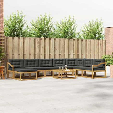 vidaXL Outdoor-Sofagarnitur 9 pcs Weiß und Anthrazit (1/5)