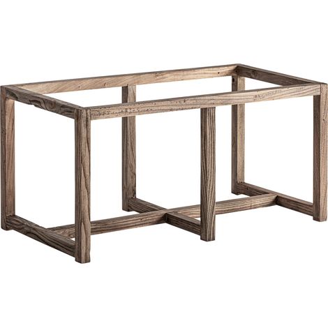 Base de vitrine en bois d'orme marron finition vieillie style colonial - Marron bois vieilli colonial (1/4)