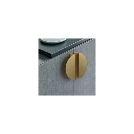 Lot de 2 poignées de tiroir demi‑lune en laiton doré, pour cuisine, chambre –