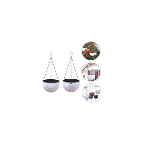 2 Pièces Pot De Fleur Arrosage Automatique Contenants De Plantes Suspendus Panier De Fleurs Suspendu Pot De Scindapsus Aureus Blanche Plastique Plante en Pot Vasque Suspendue (1/4)