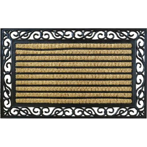 Felpudo de caucho y coco natural marron 75x45x1 (1/5)