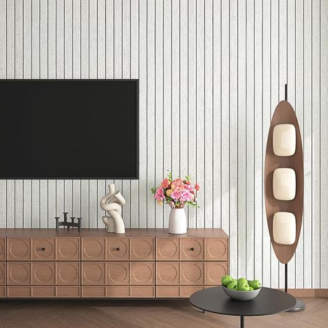 Épaissir Papier Peint Tasseau de Bois Blanc Fond Noir 30CMx5M Papier Peint Adhesif Mural Chambre Adulte Entrée Bureau Panneau Mural decoratif Bois Tasseau Clair Revetement Murals Adhesif (1/5)