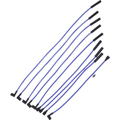Convient aux câbles d'allumage bleus V8, 8 mm RTC6551 HT, double fil de silicone haute performance, compatible avec les moteurs classiques 3.5V8 et 3.9V8.