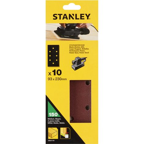 PIRANHA STANLEY STA31110 (X31110) 10 FOGLI FOR. B+D 93X230 GR.150- STANLEY- 1,0 confezione