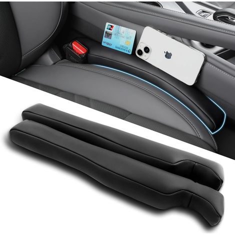 2pce Remplissage latéral de siège de Voiture,Remplissage en Simili Cuir PU pour Sièges Auto, Bouchon d'Intervalles et Fentes, Organisateur Anti Chute (Noir) (1/5)