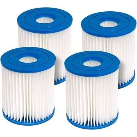 4 cartuchos de filtro compatibles con filtros de piscina Intex tipo H: eficientes, rápidos, cómodos y fáciles de instalar. (1/4)